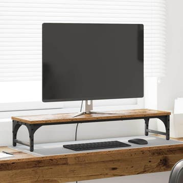 vidaXL Monitor Stand Oud hout 85 x 23 x 15,5 cm Bewerkt hout, Verzenden, Nieuw