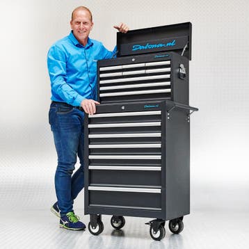 Datona Gereedschapswagenset 16 laden - zwart - Datona, Ophalen of Verzenden, Nieuw