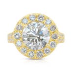 Ring - 18 karaat Geel goud - 3.79ct. tw. Diamant, Sieraden, Tassen en Uiterlijk, Ringen, Nieuw
