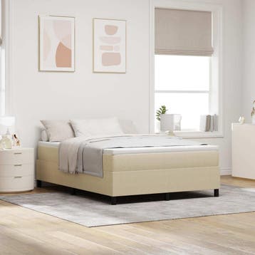 vidaXL Platform bedframe Grijs groen 160 x 200 cm Katoen, Verzenden, Stof, Groen, Nieuw
