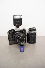 Canon A-1 + Data Back A + 135mm f3,5 S.C. + 2x converter +, Nieuw