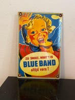 Vintage Blue Band emaille reclamebord – “Altijd vers” –