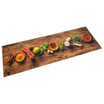 vidaXL Keukenmat wasbaar kruidenprint 60x300 cm fluweel, Verzenden, Nieuw