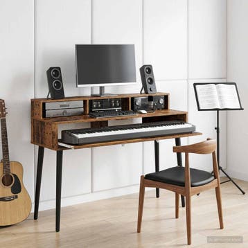 vidaXL studiobureau Oud hout 130 x 42,5 x 36 cm Bewerkt hout, Verzenden, Nieuw