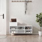 vidaXL Schoenenkast 102x36x60 cm bewerkt hout wit, Verzenden, Nieuw