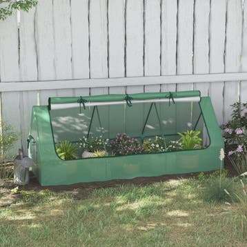 Outsunny Veranda Kas 240x90x90 cm met Groene Gaasramen, Tuin en Terras, Kassen, Verzenden, Nieuw
