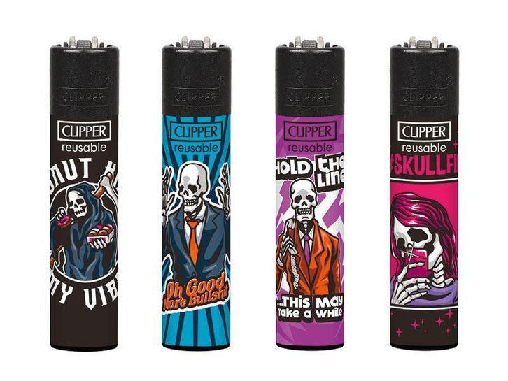 Clipper aansteker - Skulls 23 - CP11 (4 stuks), Verzamelen, Rookartikelen, Aanstekers en Luciferdoosjes, Nieuw, Verzenden