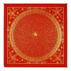 Uniek Rood en Goud OM-mantra mandala | Handgeschilderde, Nieuw