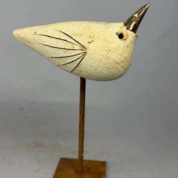 Ewa Budzowska - NO RESERVE- BIRD- (decorated 24 carat gold)