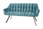 Eetkamerbank PAPILLON 165cm petrol fluweel met rugleuningen, Huis en Inrichting, Banken | Bankstellen, Ophalen of Verzenden, Nieuw