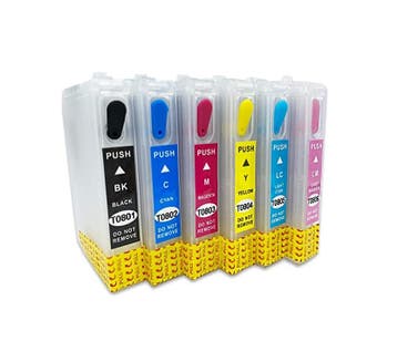Geschikt Epson T0801 tot T0806 T0807 Navulbare cartridges, Nieuw, Cartridge, Inktmedia