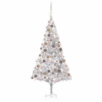 vidaXL Kunstkerstboom met verlichting en kerstballen 210 cm, Verzenden, Nieuw
