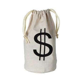 Geldzakje dollar 16 x 23 cm - Verkleedaccessoires over, Hobby en Vrije tijd, Feestartikelen, Ophalen of Verzenden