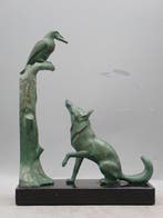 Max LeVerrier - Boekensteunen - Vos en Raaf - Metaal