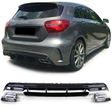 Diffusor Mercedes W176 A45 Edition Glans zwart, chroom, Ophalen of Verzenden, Nieuw
