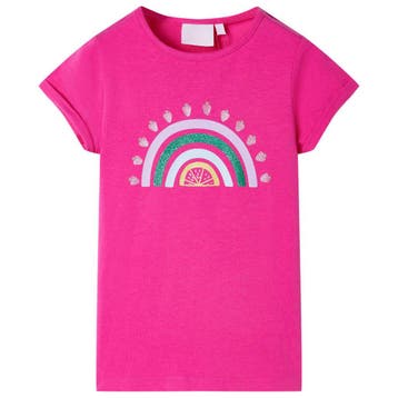 vidaXL Kindershirt 116 donkerroze, Verzenden, Nieuw