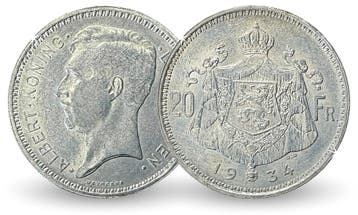 20 Francs 1933-1934 - Koning Albert I, Verzenden