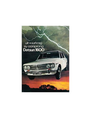 1969 DATSUN 1600 BROCHURE AFRIKAANS, Nieuw, Nissan, Author