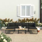 vidaXL 4-delige Tuinhoekbankenset met kussens aluminium en, Verzenden, Nieuw, Overige materialen