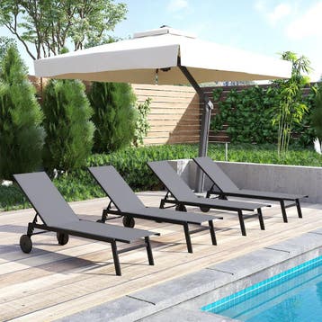 2dekans | Coast tuinligstoelenset - verstelbare rugleuning -, Ophalen of Verzenden, Zo goed als nieuw