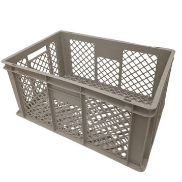 Stapelkrat 600x400x290 mm, hdpe levensmiddelgeschikt grijs, Gebruikt, 40 tot 60 cm, 50 tot 75 cm, Ophalen of Verzenden