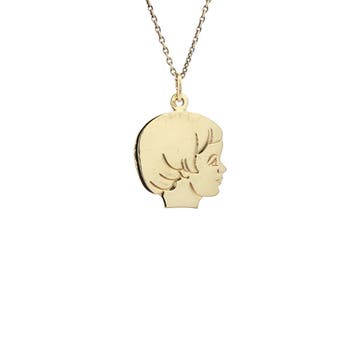 Gouden hanger kinderkopje 14 karaat, Sieraden, Tassen en Uiterlijk, Verzenden, Zo goed als nieuw, Goud