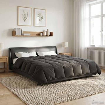 vidaXL Zomer Dekbed Gekwilt Antraciet 200 x 200 cm, Verzenden, Nieuw