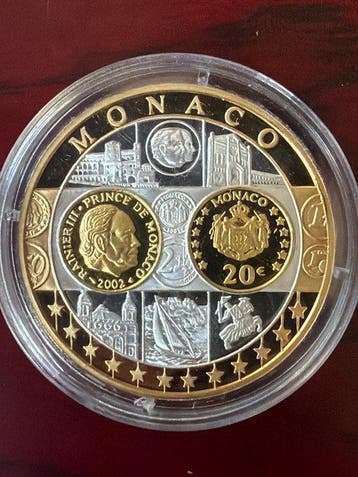Wereld. 2002 Monaco - 20g (Zonder minimumprijs)