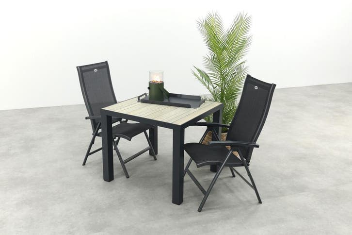 Hartman Salvatore/Nola verstelbare tuinset 90x90 cm., Tuin en Terras, Tuinsets en Loungesets, Tuinset, Nieuw, Overige materialen