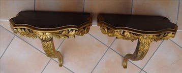 Wandtafel - Bois dorée - Paar spelconsoles
