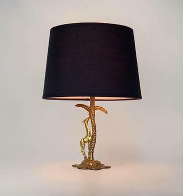 Lamp - Antiek - Palmier & Girafe - Verguld brons