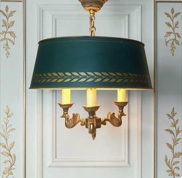 Lucien Gau - Kroonluchter - Style Empire - Zwanen -