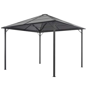 vidaXL Prieel met dak 3x3 m aluminium antracietkleurig, Verzenden, Nieuw