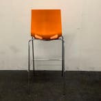barkruk zithoogte 77 cm, oranje - chroom, Huis en Inrichting, Barkrukken, Ophalen of Verzenden, Gebruikt