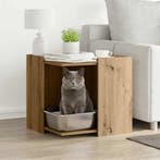 vidaXL Kattenbakkast 53x53x51 cm bewerkt hout artisanaal, Verzenden, Nieuw