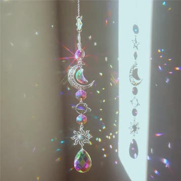 Kristallen Windgong met Ster, Maan & Galaxy Design - Decorat, Huis en Inrichting, Verzenden, Nieuw