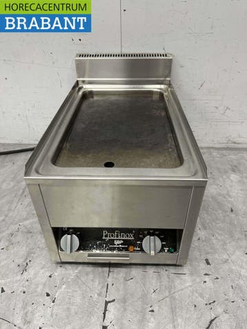 RVS Profinox Grillplaat Bakplaat Gladde bakplaat 37 cm 400V, Ophalen of Verzenden, Gebruikt