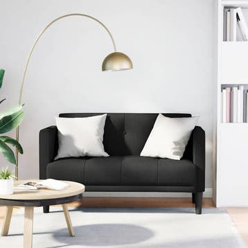 vidaXL Loveseat Bank Zwart 111 cm Stof, Verzenden, Nieuw, Stof