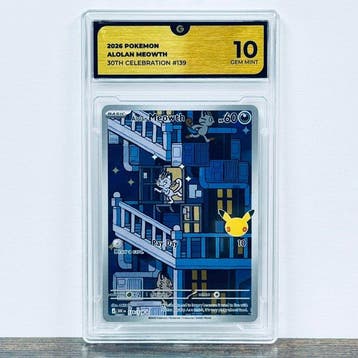 Pokémon Graded card - Alolan Meowth 139 - 30th Anniversary –, Nieuw