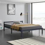 Houten bed Nakkila met bedbodem 140x200 cm donkergrijs, Huis en Inrichting, Slaapkamer | Bedden, Verzenden, Nieuw