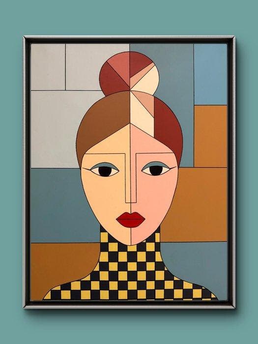 Marcel Mendez - Fragmented Face #35 -XL- (no reserve), Antiek en Kunst, Kunst | Schilderijen | Modern