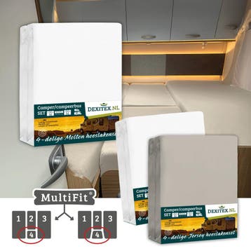 Textielpakket  4 delig met midden matras -2 hoeslakenset(4, Eenpersoons, Verzenden, Nieuw, Wit