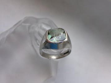 Zilver, Spinel - Ring - Art Deco Signet