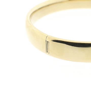 Gouden brede slavenarmband; Maat M, Ophalen of Verzenden, Gebruikt, Goud, Goud