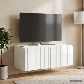 vidaXL Wandbeugel TV-kast 78,5 x 41 x 30 cm Hoogglans Wit, Huis en Inrichting, Kasten | Televisiemeubels, Minder dan 50 cm, Verzenden