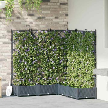 vidaXL Plantenbak 5 st Lichtgrijs 120 x 120 x 125,5 cm PP, Verzenden, Nieuw, 100 cm of meer