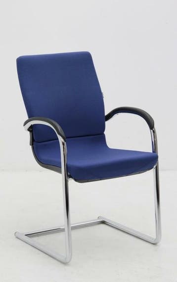 Vergaderstoel Ahrend 230 blauw - chroom slede - armdekjes, Werkplek, Ophalen of Verzenden, Gebruikt, Overige typen