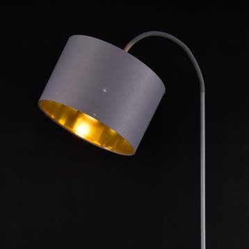 Vloerlamp Toledo staande lamp metaal stof 173 cm E27 grijs, Verzenden, Nieuw