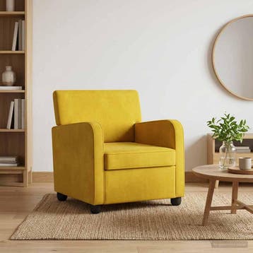 vidaXL Fauteuil Geel fluweel, Huis en Inrichting, Verzenden, Nieuw