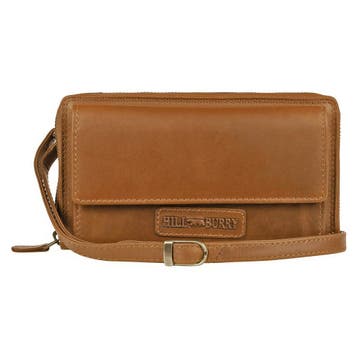 HillBurry Dames Portemonnee & Telefoontasje Leer – Bruin, Overige merken, Bruin, Verzenden, Nieuw
